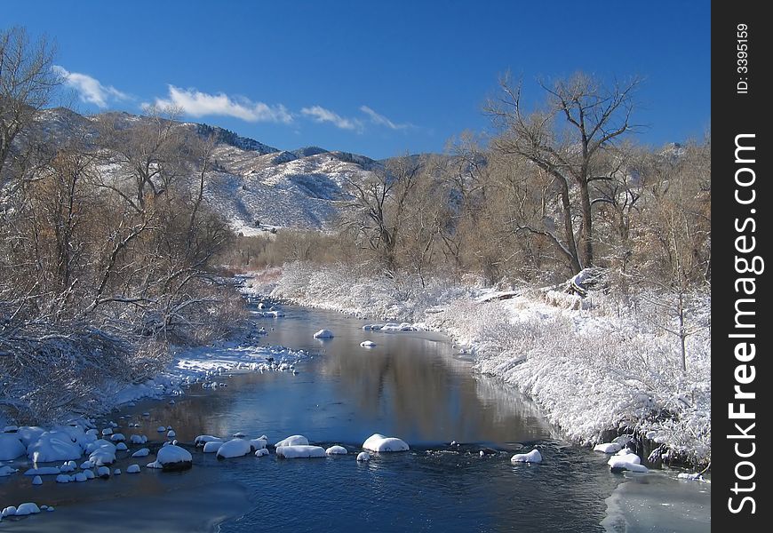 Winter snow at Wateron Canyon, Colorado. Winter snow at Wateron Canyon, Colorado