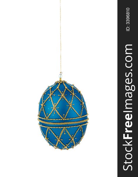 An image of a blue Christmas ornament. An image of a blue Christmas ornament