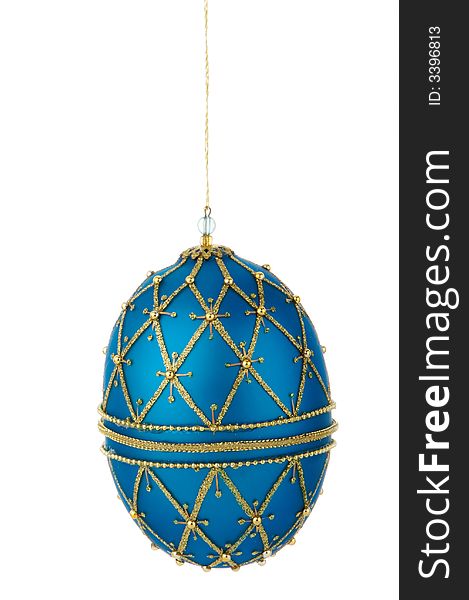 An image of a blue Christmas ornament. An image of a blue Christmas ornament