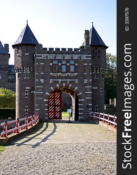 Castlegate from castle 'De Haar'  in the Netherlands. Castlegate from castle 'De Haar'  in the Netherlands
