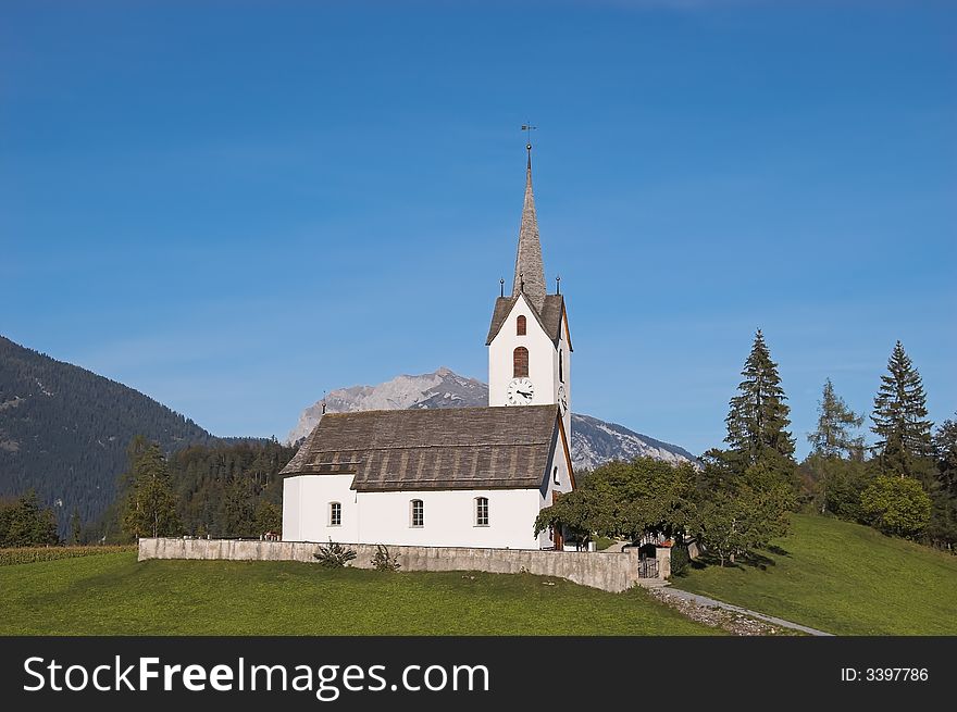 A Church in a Small Village in Switzerland named Versam. A Church in a Small Village in Switzerland named Versam
