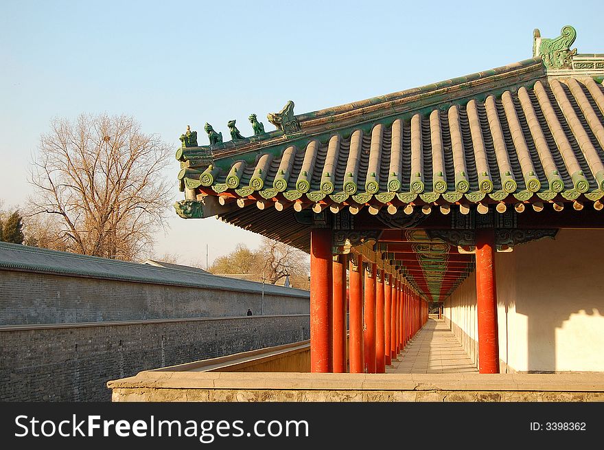 Winding corridor for guard in Hall of Abstinence, temple of heaven, Beijing