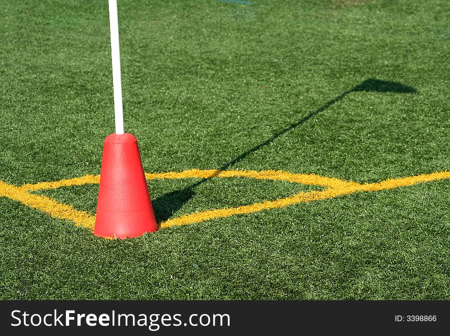 A Soccer Corner Marker Flag with shadow