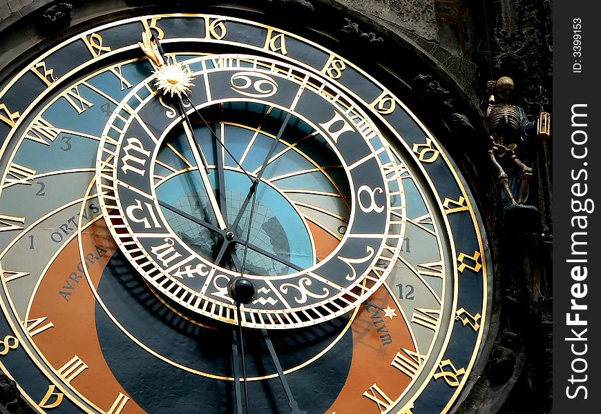 Astronimcal clock in Prague in the Old town square. Astronimcal clock in Prague in the Old town square
