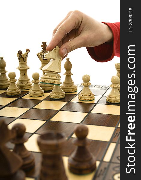 Variants chess composition on white background