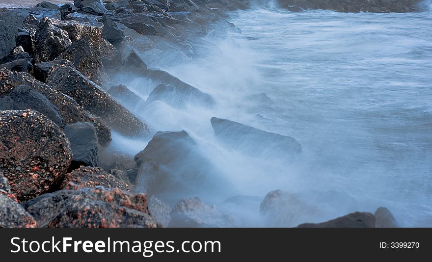 Rocks and blue sea