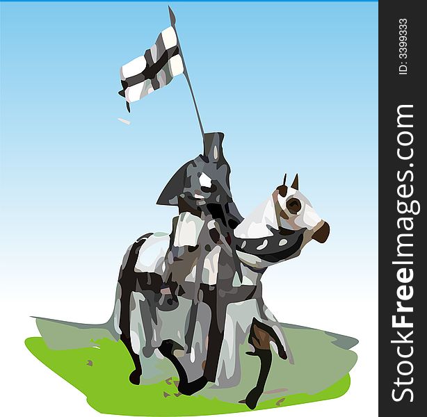 Teutonic knight with horse