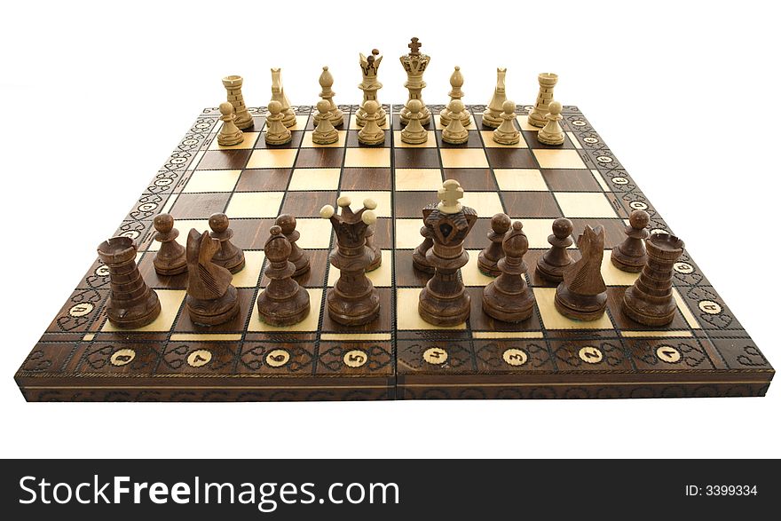 Variants chess composition on white background