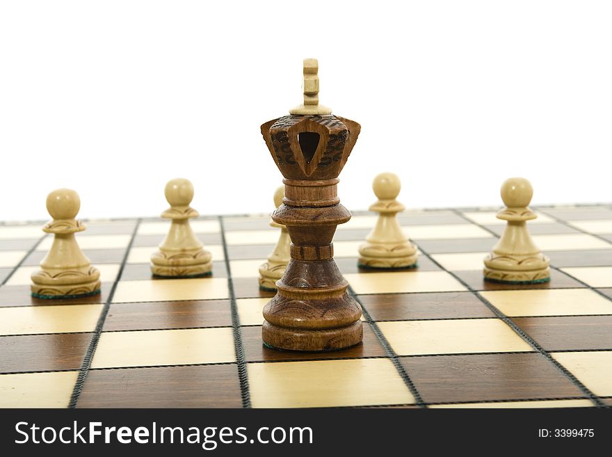 Variants chess composition on white background