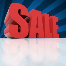 Red Text SALE Over Blue Background Royalty Free Stock Photo
