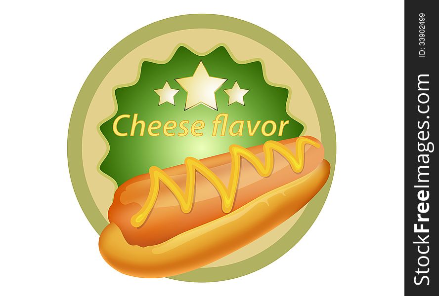 Hot Dog With Cheese Label
