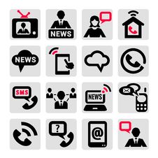 Communication Icons Set Stock Photo