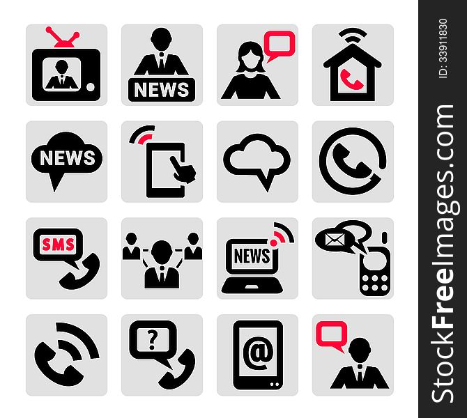 Communication icons set