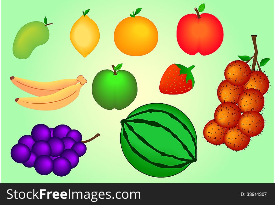 Set of fruits