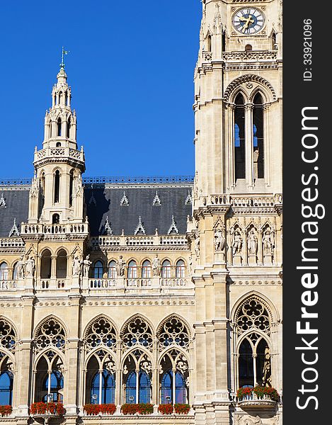 Fragment of Rathaus in Vienna, Austria