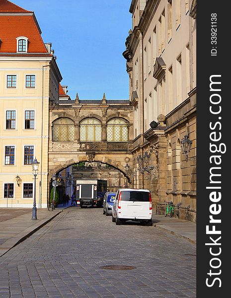Street of Dresden by morning, Germany. Street of Dresden by morning, Germany