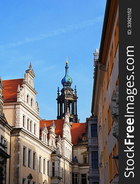 Street of Dresden by morning, Germany. Street of Dresden by morning, Germany