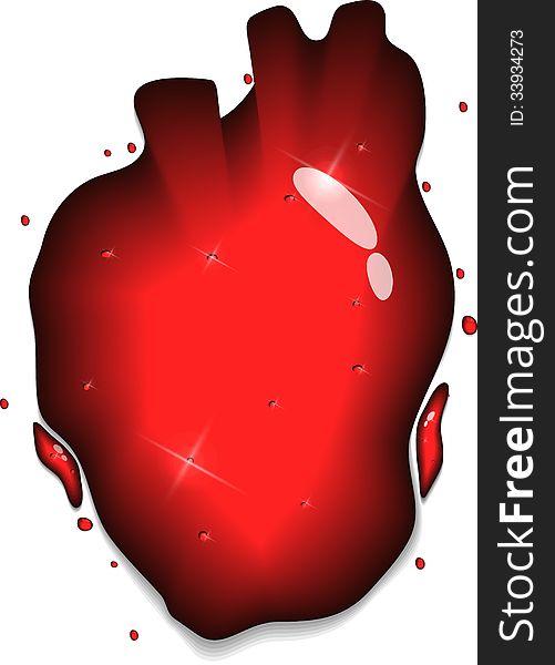 Human heart concept. Red liquid splash heart shape. Human heart concept. Red liquid splash heart shape.