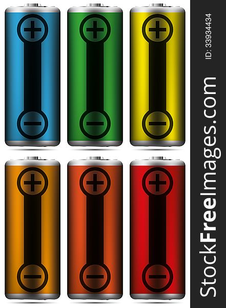 Battery with shadow abstract vector illustration of several versions eps10