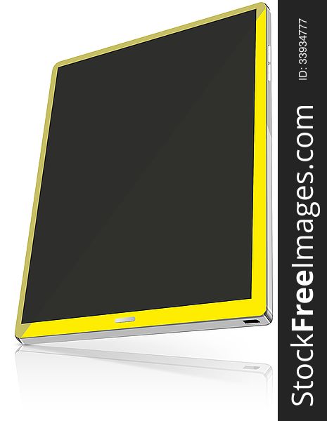 Tablet abstract vector illustration with shadow and reflection eps10
