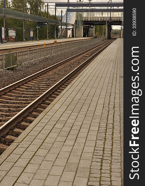 Rail station without people with strict lines