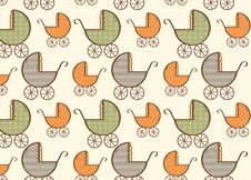 Hand Drawn Baby Carriage Pattern Royalty Free Stock Photography Hand Drawn Baby Carriage Pattern Royalty Free Stock Photography