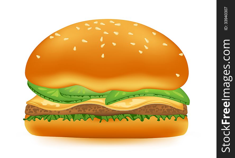 Illustration hamburger on a white background