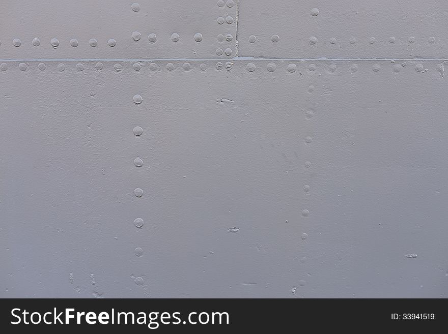 Metal plate background of battleship