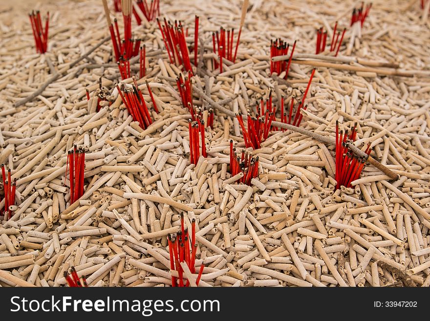 Pattern of burned joss stick from thailand temple