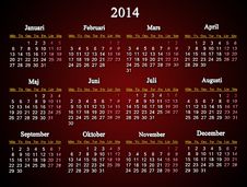 Beautiful Claret Calendar For 2014 Year Stock Photos Beautiful Claret Calendar For 2014 Year Stock Photos