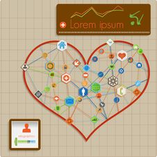 Modern  Abstract Info Graphic Design - Heart Lines Royalty Free Stock Photos