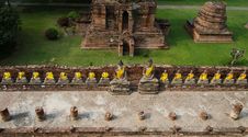 Top View Of Buddha Statue At Old Temple Wat Yai Chai Mongkhon Of Stock Images