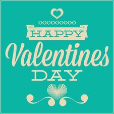 Greeting Card For Valentines Day. Blue Background Royalty Free Stock Photos Greeting Card For Valentines Day. Blue Background Royalty Free Stock Photos