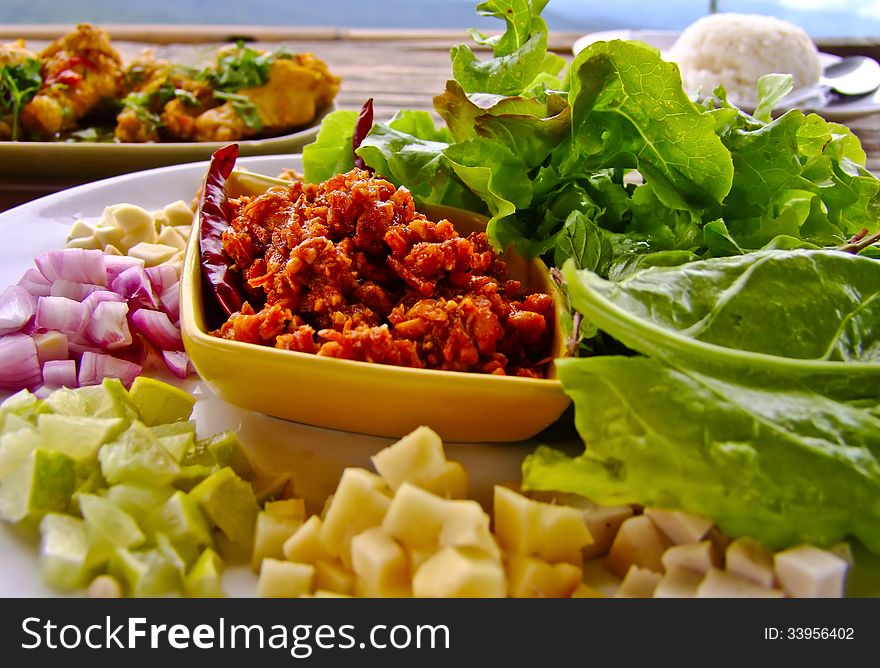 miang is one kind appetizer in thailand. miang is one kind appetizer in thailand