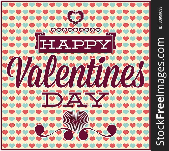 Greeting Card For Valentines Day. Seamless Pattern