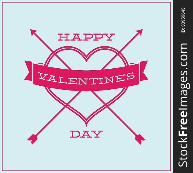 Greeting Card For Valentines Day. Simple