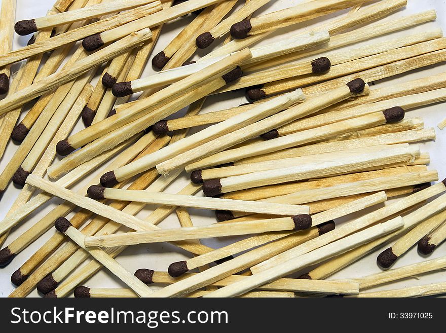 A lot of matches as a background closeup