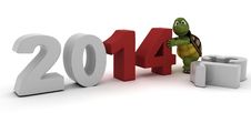 Tortoise Bringing In The New Year Stock Images