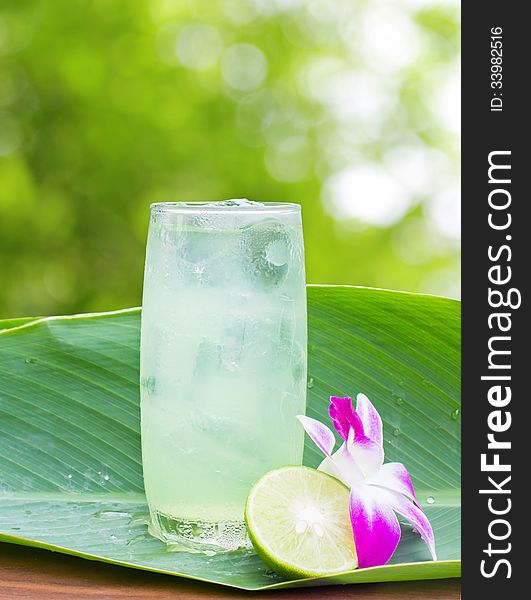 Lemon juice on the leaves ,outdoor