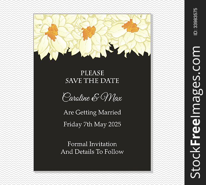 Wedding card or invitation with abstract floral background