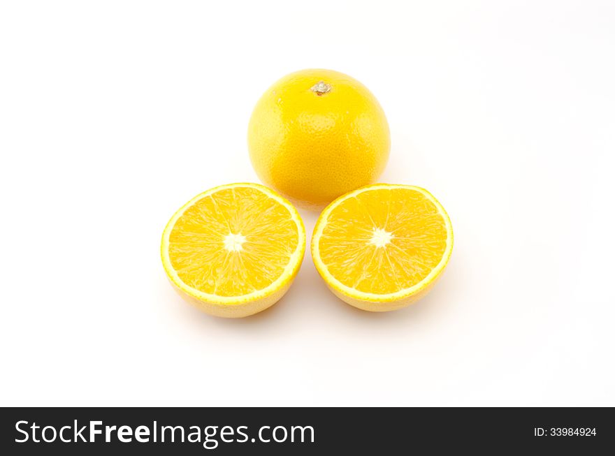 Orange fruit isolated on white background