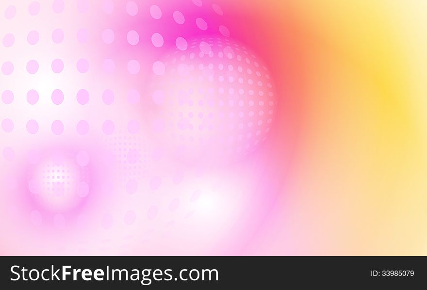 Pink and yellow abstract background with points