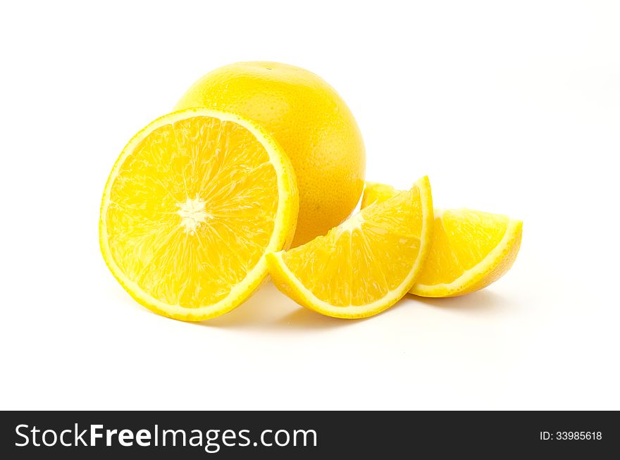 Orange fruit isolated on white background