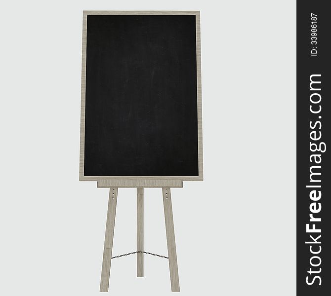 Black chalkboard isolated on white