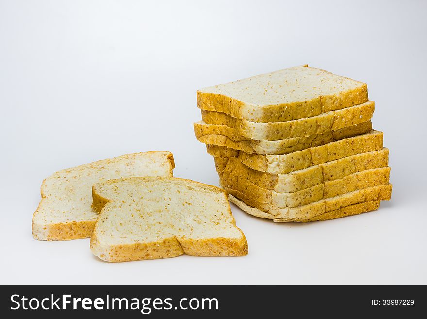 Picture of Whole wheat Bread on white background
