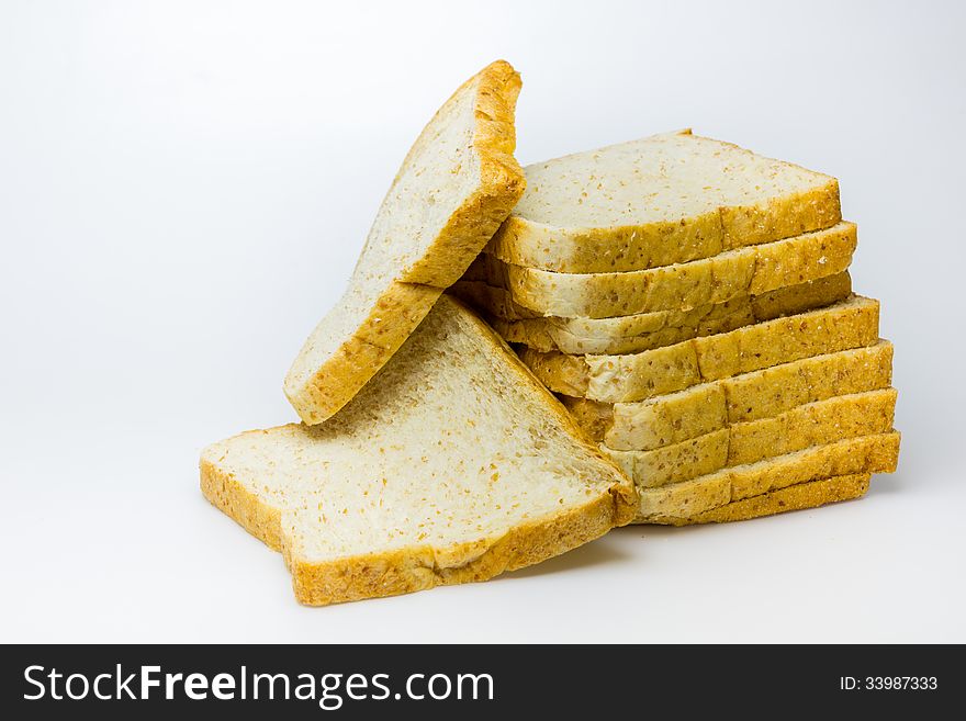 Whole Wheat Bread On White Background