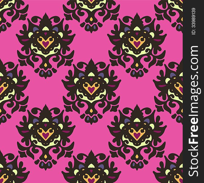 Ethnic pink Seamless Pattern Vector illustration. Ethnic pink Seamless Pattern Vector illustration