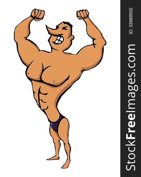 Cartoon strong bodybuilder men character