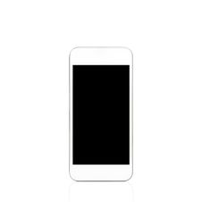 Isolated  Mobile White Touch Phone With Black Screen Royalty Free Stock Photography