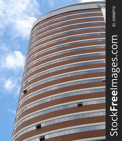 Modern office building in Brazil from linferior lens perspective